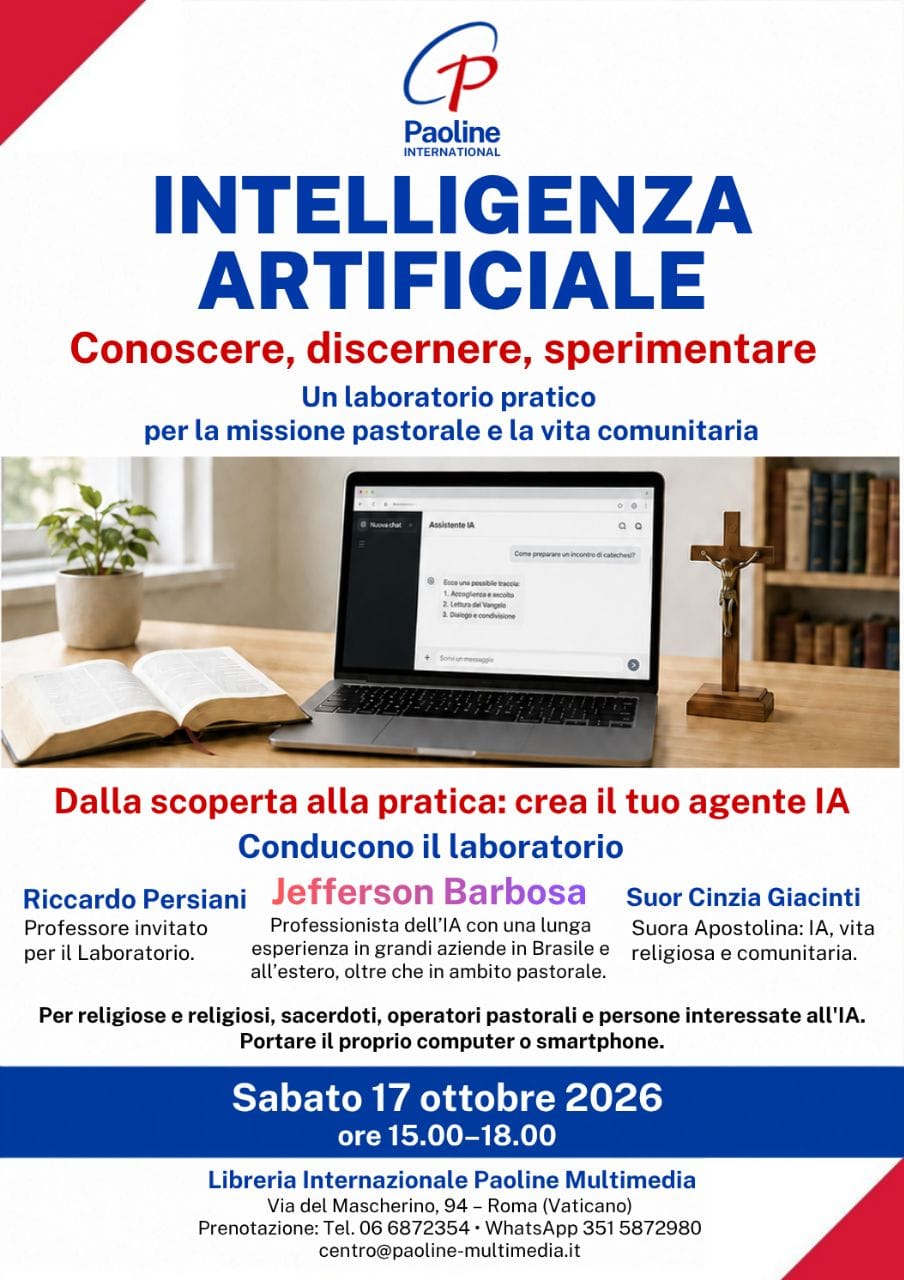 Locandina ufficiale: Intelligenza Artificiale — conoscere, discernere, sperimentare